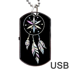 Dreamcatcher  Dog Tag Usb Flash (one Side) by Valentinaart