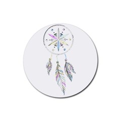 Dreamcatcher  Rubber Coaster (round)  by Valentinaart