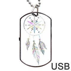 Dreamcatcher  Dog Tag Usb Flash (two Sides) by Valentinaart