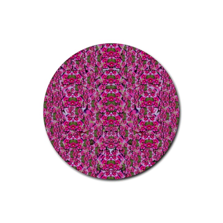 Fantasy Magnolia Tree In A Fantasy Landscape Rubber Coaster (Round) 