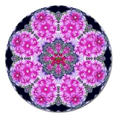 Fantasy Cherry Flower Mandala Pop Art Magnet 5  (round) by pepitasart