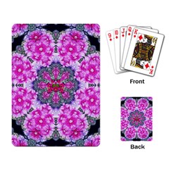 Fantasy Cherry Flower Mandala Pop Art Playing Card by pepitasart