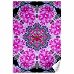 Fantasy Cherry Flower Mandala Pop Art Canvas 24  X 36  by pepitasart