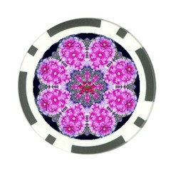 Fantasy Cherry Flower Mandala Pop Art Poker Chip Card Guard by pepitasart