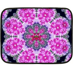 Fantasy Cherry Flower Mandala Pop Art Fleece Blanket (mini) by pepitasart