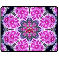 Fantasy Cherry Flower Mandala Pop Art Fleece Blanket (medium)  by pepitasart