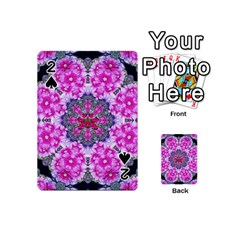 Fantasy Cherry Flower Mandala Pop Art Playing Cards 54 (mini)  by pepitasart