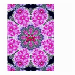 Fantasy Cherry Flower Mandala Pop Art Small Garden Flag (two Sides) by pepitasart