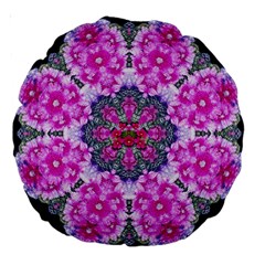 Fantasy Cherry Flower Mandala Pop Art Large 18  Premium Round Cushions by pepitasart