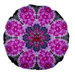 Fantasy Cherry Flower Mandala Pop Art Large 18  Premium Round Cushions Back