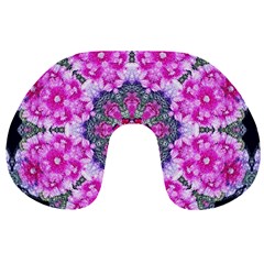 Fantasy Cherry Flower Mandala Pop Art Travel Neck Pillows by pepitasart