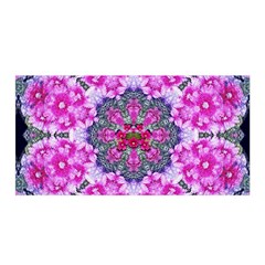 Fantasy Cherry Flower Mandala Pop Art Satin Wrap by pepitasart