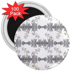 Floral Collage Pattern 3  Magnets (100 Pack) by dflcprints