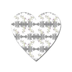 Floral Collage Pattern Heart Magnet by dflcprints