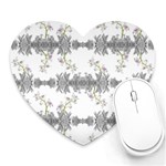 Floral Collage Pattern Heart Mousepads Front