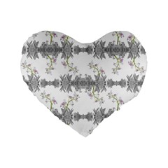 Floral Collage Pattern Standard 16  Premium Heart Shape Cushions by dflcprints