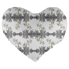 Floral Collage Pattern Large 19  Premium Heart Shape Cushions by dflcprints