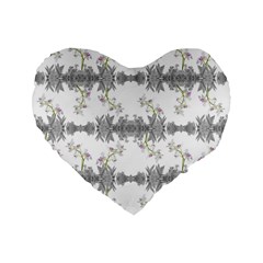 Floral Collage Pattern Standard 16  Premium Flano Heart Shape Cushions by dflcprints