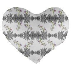 Floral Collage Pattern Large 19  Premium Flano Heart Shape Cushions by dflcprints