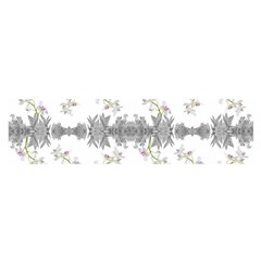 Floral Collage Pattern Satin Scarf (oblong)