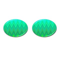 Zig Zag Chevron Classic Pattern Cufflinks (oval)