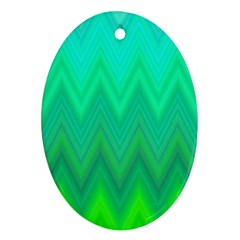 Zig Zag Chevron Classic Pattern Oval Ornament (two Sides) by Nexatart