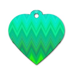 Zig Zag Chevron Classic Pattern Dog Tag Heart (one Side) by Nexatart