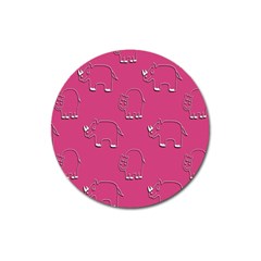 Rhino Pattern Wallpaper Vector Magnet 3  (round)