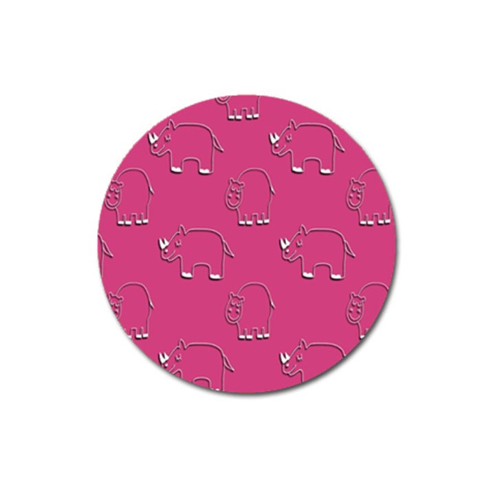 Rhino Pattern Wallpaper Vector Magnet 3  (Round)