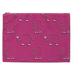 Rhino Pattern Wallpaper Vector Cosmetic Bag (xxl)  by Nexatart