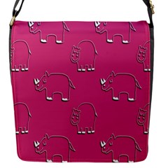 Rhino Pattern Wallpaper Vector Flap Messenger Bag (s) by Nexatart