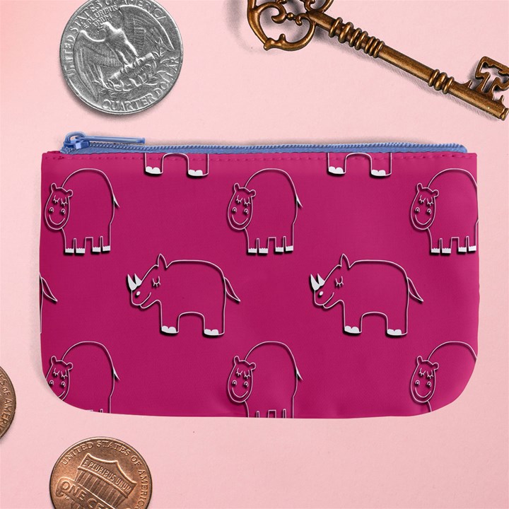 Rhino Pattern Wallpaper Vector Large Coin Purse