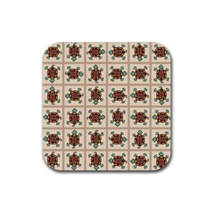 Native American Pattern Rubber Coaster (square)  by linceazul