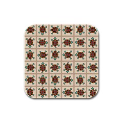 Native American Pattern Rubber Square Coaster (4 Pack)  by linceazul