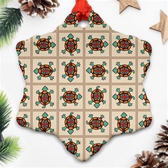 Native American Pattern Snowflake Ornament (two Sides) by linceazul