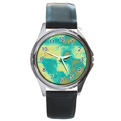 Ombre Round Metal Watch by ValentinaDesign