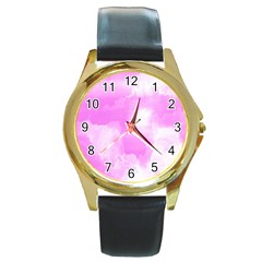 Ombre Round Gold Metal Watch by ValentinaDesign