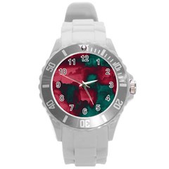 Ombre Round Plastic Sport Watch (l) by ValentinaDesign