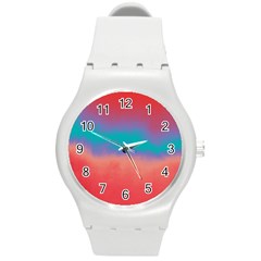 Ombre Round Plastic Sport Watch (m) by ValentinaDesign