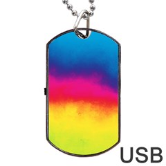 Ombre Dog Tag Usb Flash (one Side) by ValentinaDesign