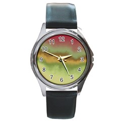 Ombre Round Metal Watch by ValentinaDesign