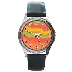 Ombre Round Metal Watch by ValentinaDesign