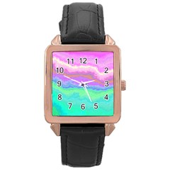 Ombre Rose Gold Leather Watch 