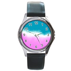 Ombre Round Metal Watch by ValentinaDesign