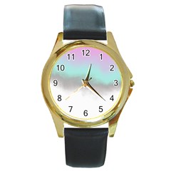 Ombre Round Gold Metal Watch by ValentinaDesign