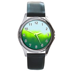 Ombre Round Metal Watch by ValentinaDesign