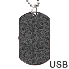 Floral Pattern Dog Tag Usb Flash (one Side) by ValentinaDesign