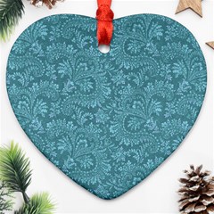 Floral pattern Heart Ornament (Two Sides)