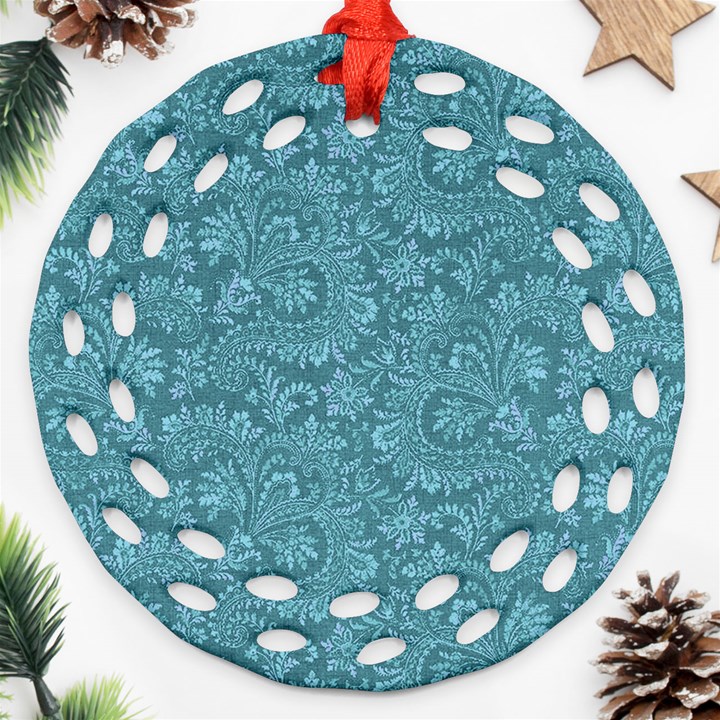 Floral pattern Round Filigree Ornament (Two Sides)