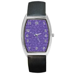 Floral Pattern Barrel Style Metal Watch